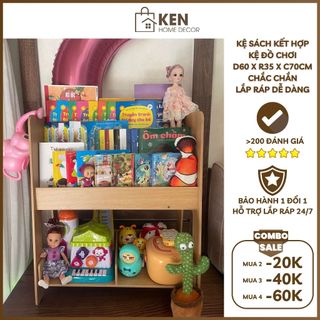 Kệ sách cho bé, kệ đồ chơi cho bé 2 trong 1, kệ kết hợp chữ a lắp ráp đa năng kenhomedecor