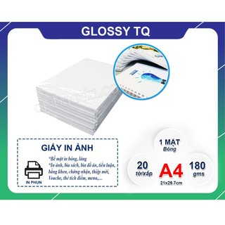 20 tờ giấy glossy a4 1 mặt định lượng 180gm