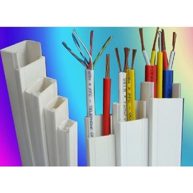 6 cây Nẹp điện 2 mét sino đủ size,nẹp nhựa luồn dây điện vuông nổi,ống luồn điện,ghen cây nổi