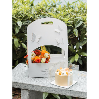 Combo 5 Hộp quai xách đựng hoa bánh hình bướm 3D