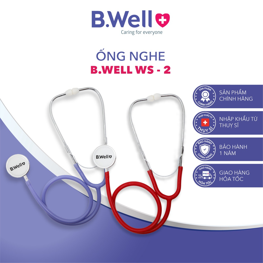 Ống nghe tim phổi đầu kép tai nghe y tế B.Well Swiss WS