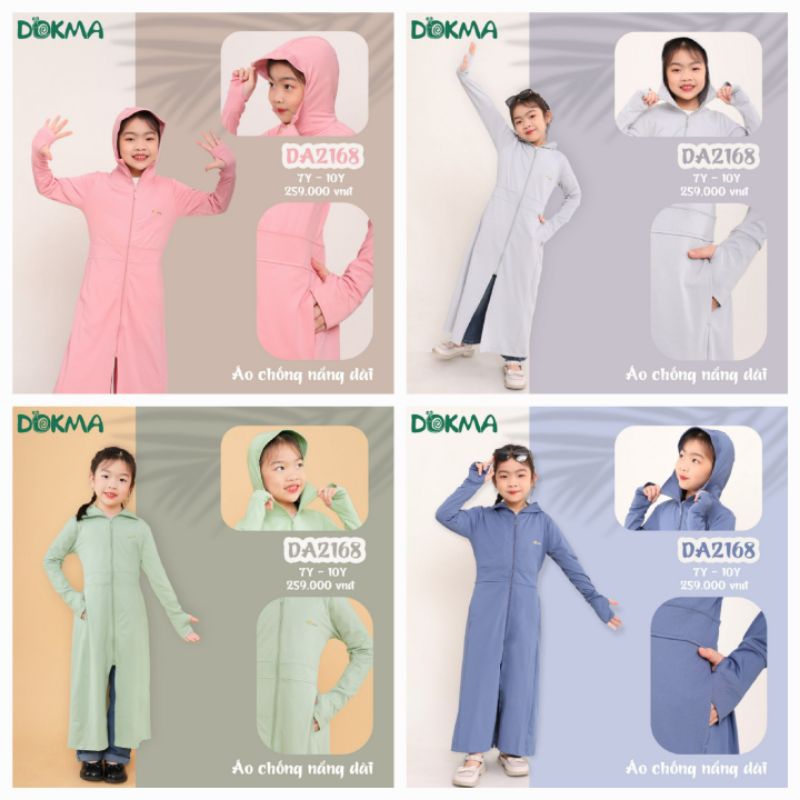 ÁO CHỐNG NẮNG DÁNG DÀI CHO BÉ 7-10Y DOKMA