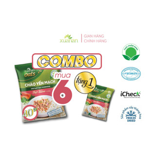 Combo 6 Gói Cháo Yến Mạch Thịt Heo Bằm Xuân An 40G (Tặng Kèm 1 Gói)