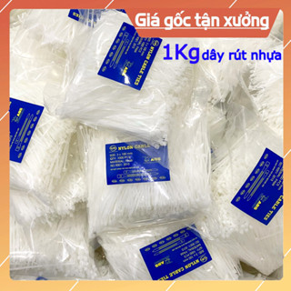 1Kg Dây Rút Nhựa, Dây Thít Nhựa Nhiều Kích Cỡ - Dây Rút Túi 1Kg - Màu Trắng, Đen Từ 10CM Đến 70CM