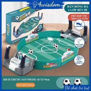 Đồ chơi sân bóng đá mini 2 lớp dày dặn loại to - tặng kèm 2 bóng 4wisdom, trò chơi bóng đá trên bàn bắn bóng bằng tay