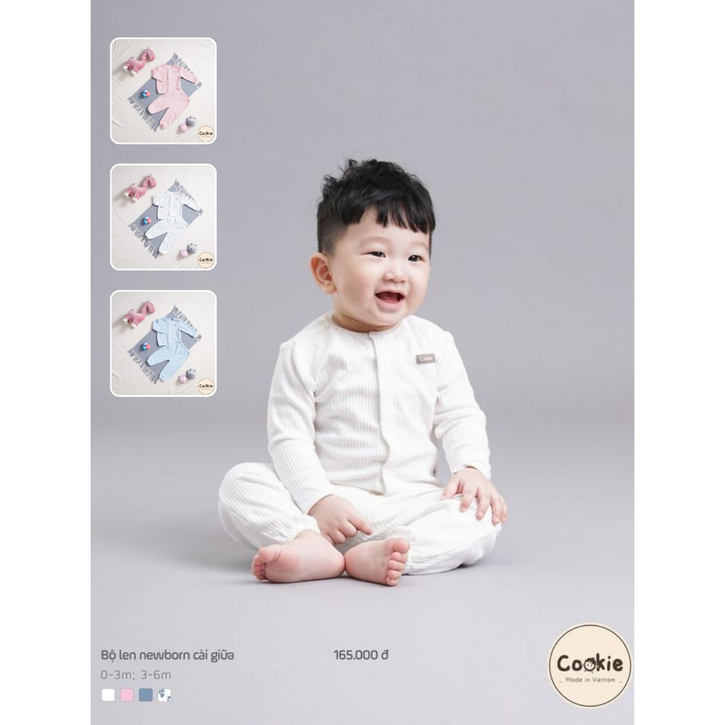 [COOKIE] Bộ len newborn cài giữa cho bé size 0-3m & 3-6m