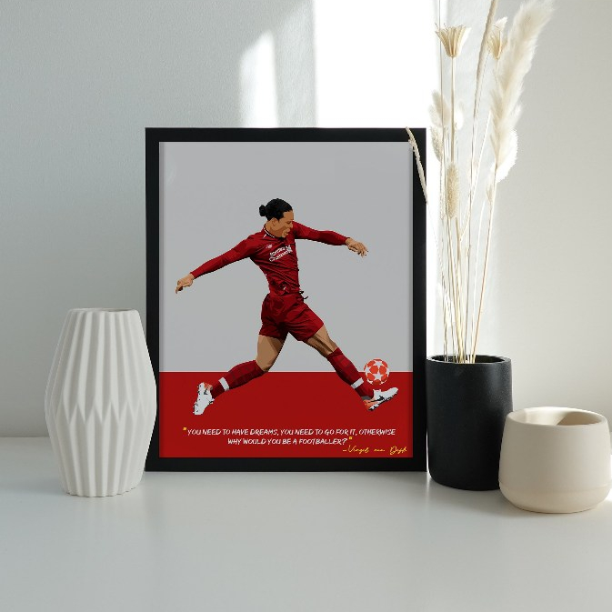 Virgil Van Dijk Art Print - Liverpool Poster - Liverpool Gifts - Soccer Art - Football Print