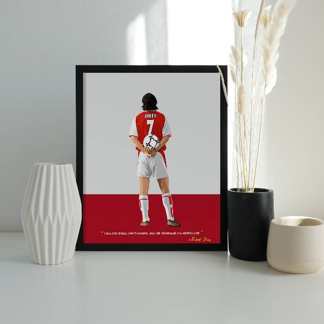 Robert Pires Arsenal Print - Arsenal FC Poster - Arsenal Gifts - Soccer Art - Football Print