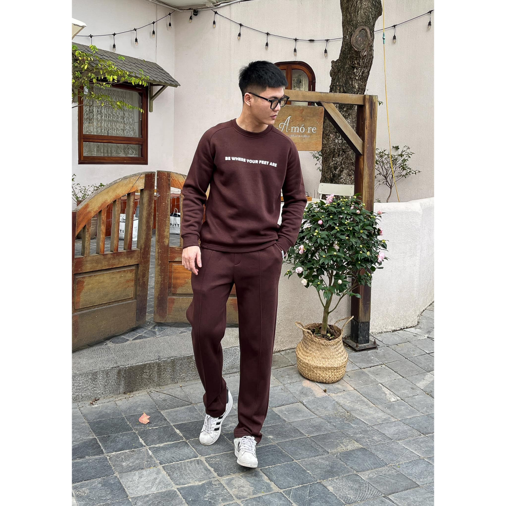 Bộ đồ nỉ 2301 vải nỉ bông dày dặn co dãn tốt dang xuông lịch sự