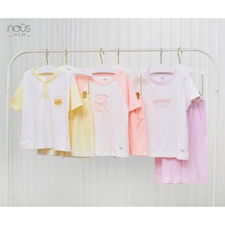 Bộ quần áo cộc Nous bé trai,bé gái phối màu dễ thương chất liệu thoáng mát cho bé từ 2-3 tuổi đến 5-6 tuổi