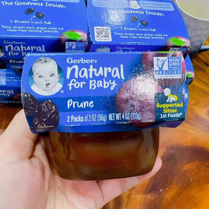 Mận đen nghiền GERBER chính hãng Mỹ  ĐÁNH BAY CƠN TÁO BÓN CỦA TRẺ