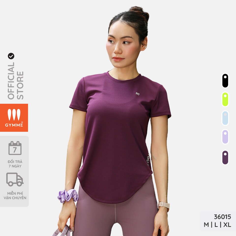 Áo thun tập gym yoga nữ vạt bầu tay ngắn Gymme - 36015