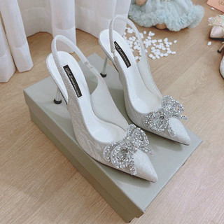  Giày sục cao gót nơ đá TGA4 mũi nhọn gót cao 9cm dành cho nàng đi chơi,đi tiệc 