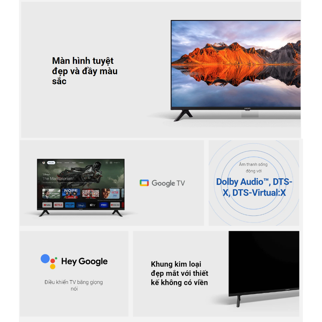 A02  Tivi Xiaomi A 32inch Hệ điều hành thông minh  Google TV, HD L32M8-P2SEA - Bảo hành 2 năm