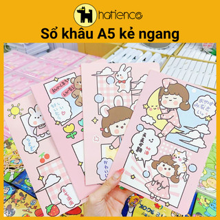 Sổ khâu A5 kẻ ngang bìa dễ thương