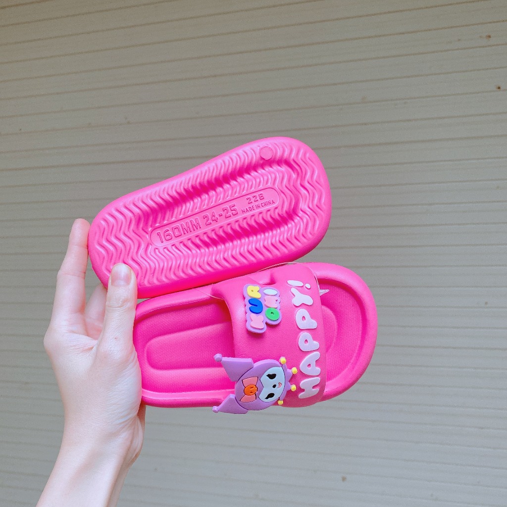 Dép Lê Siêu Nhẹ Hàng EVA Cao Cấp Tem Đỏ Stick Kuromi Đáng Yêu Cho Bé Gái K241