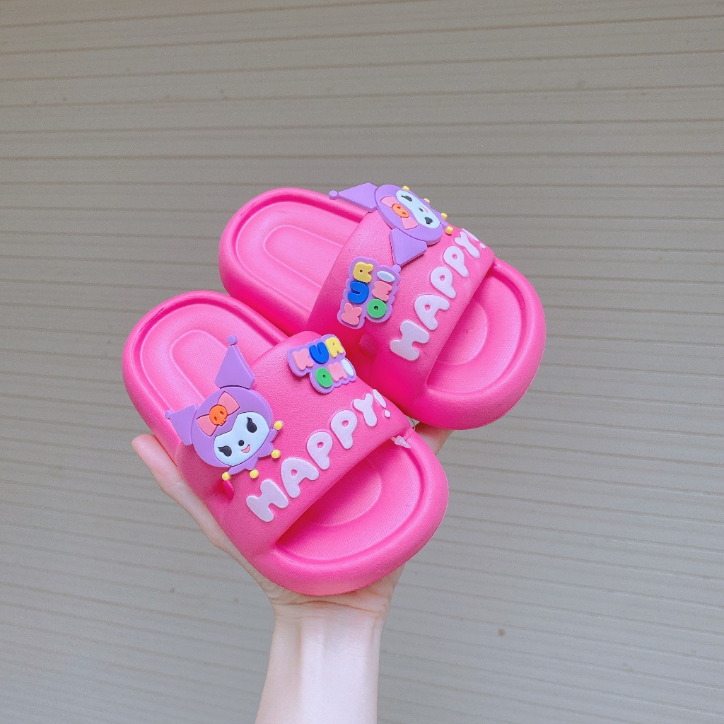 Dép Lê Siêu Nhẹ Hàng EVA Cao Cấp Tem Đỏ Stick Kuromi Đáng Yêu Cho Bé Gái K241