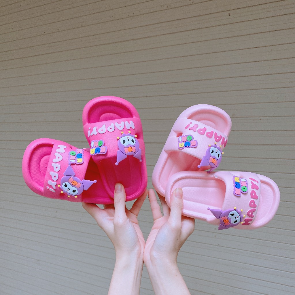 Dép Lê Siêu Nhẹ Hàng EVA Cao Cấp Tem Đỏ Stick Kuromi Đáng Yêu Cho Bé Gái K241