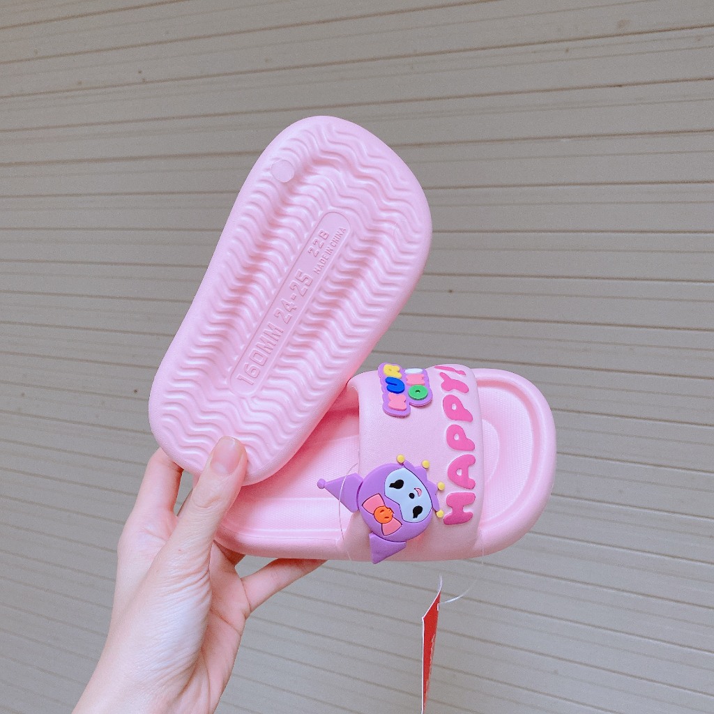 Dép Lê Siêu Nhẹ Hàng EVA Cao Cấp Tem Đỏ Stick Kuromi Đáng Yêu Cho Bé Gái K241
