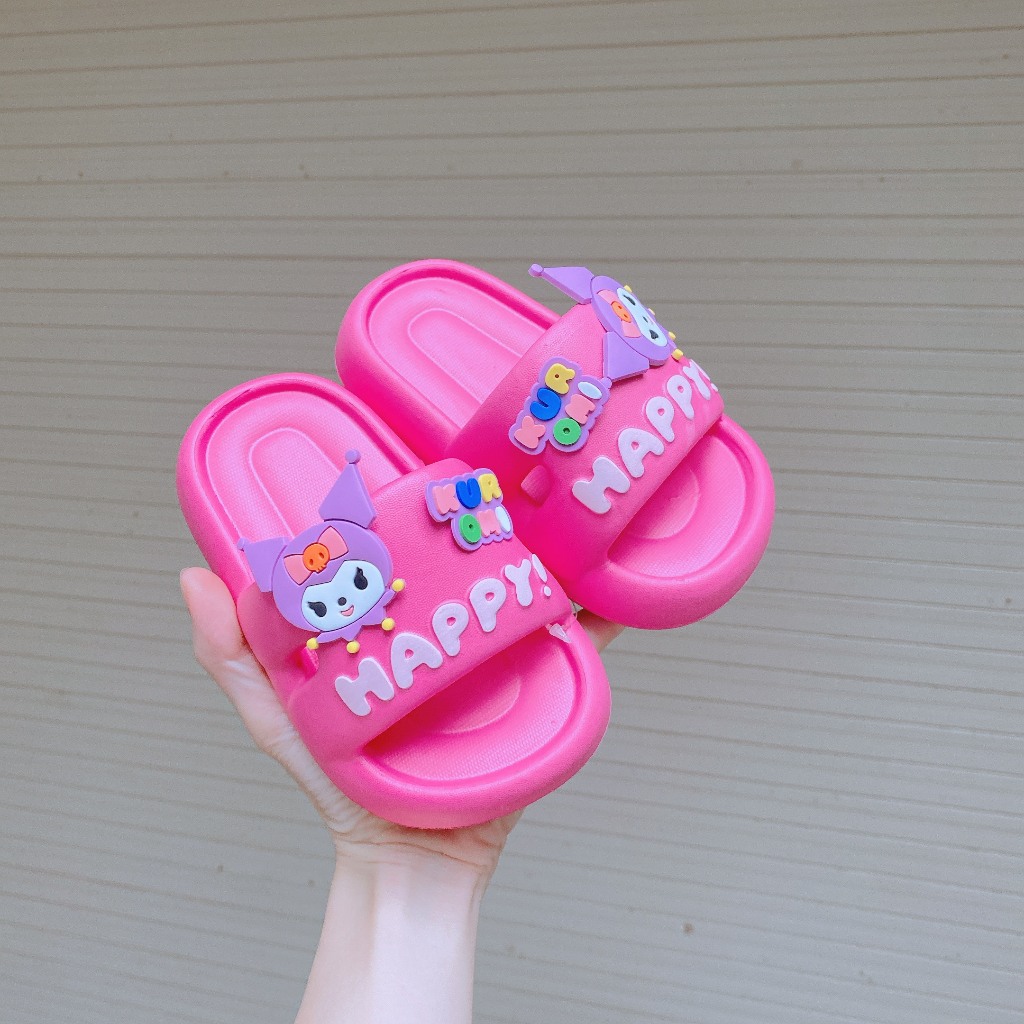 Dép Lê Siêu Nhẹ Hàng EVA Cao Cấp Tem Đỏ Stick Kuromi Đáng Yêu Cho Bé Gái K241