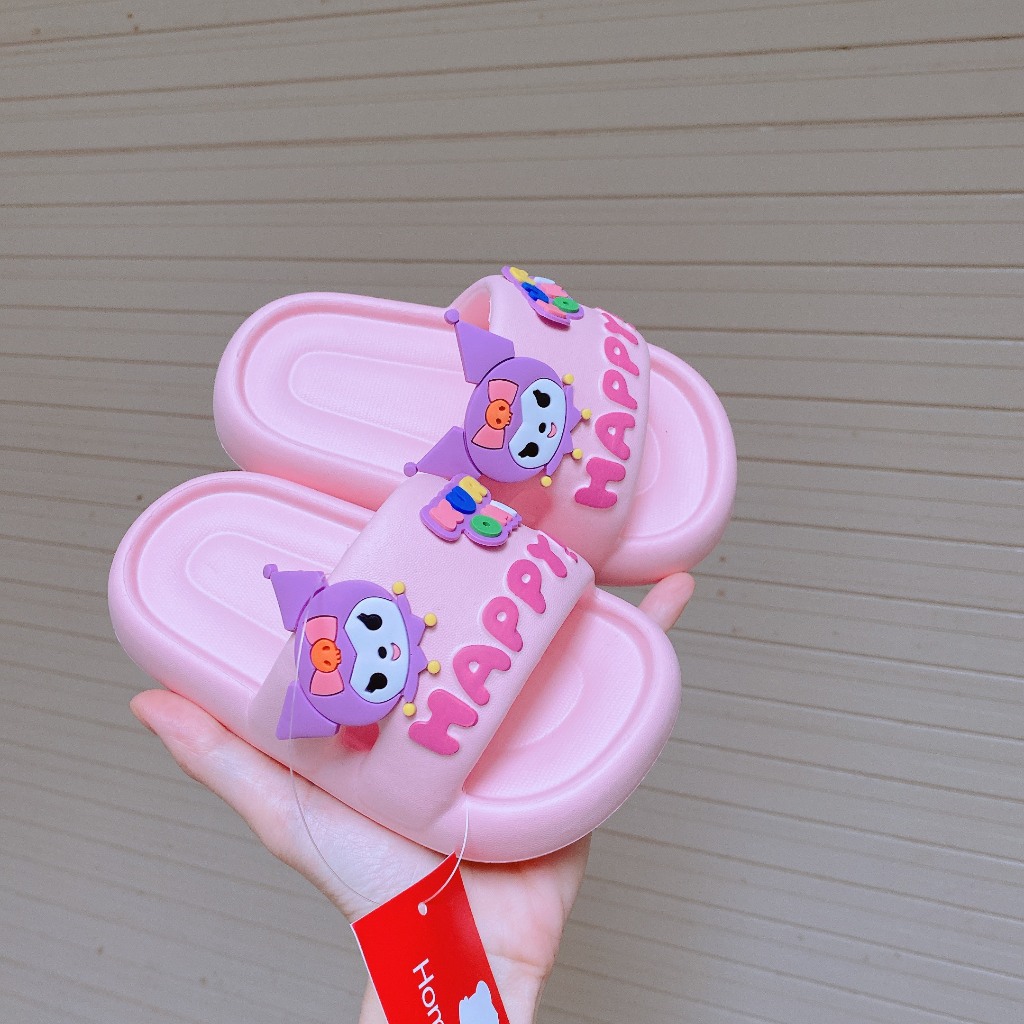 Dép Lê Siêu Nhẹ Hàng EVA Cao Cấp Tem Đỏ Stick Kuromi Đáng Yêu Cho Bé Gái K241