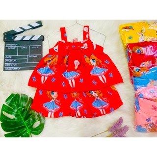 (3 bộ 3 màu 3 họa tiết khác nhau) Combo 3 Bộ Lụa Quần Bí Bé (6-18kg)