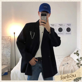 Áo Khoác Blazer Giả Vest Tay Dài Nam [tặng kèm châm cài]