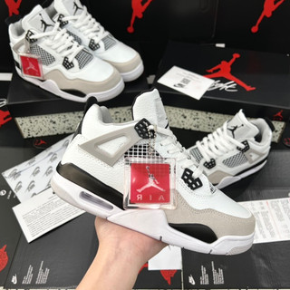 Giày Air Jordan 4 retro off white sail, Giày sneaker high JD4 màu kem vàng bản chuẩn SC Trung tặng full pk