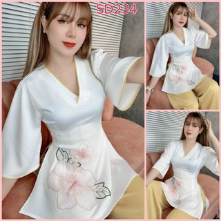 Sét bà ba tuyết nhung thêu hoa siêu xinh DS
