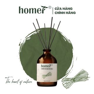 Tinh dầu thơm phòng Sả chanh khuếch tán dạng que gỗ thiên nhiên HOMER dung tích 100ml/250ml - Thơm suốt 600 giờ, khử mùi