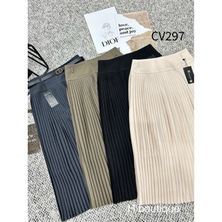 Chân váy nữ xếp ly cạp thời trang Cúc Fashion dáng dài midi công sở ép ly nhỏ quạt xòe cao cấp  cv dập ly có đai CV297