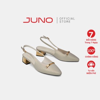 Giày Cao Gót Nữ 5cm Thời Trang JUNO Gót Trụ Phối Khoá Jn CG05132