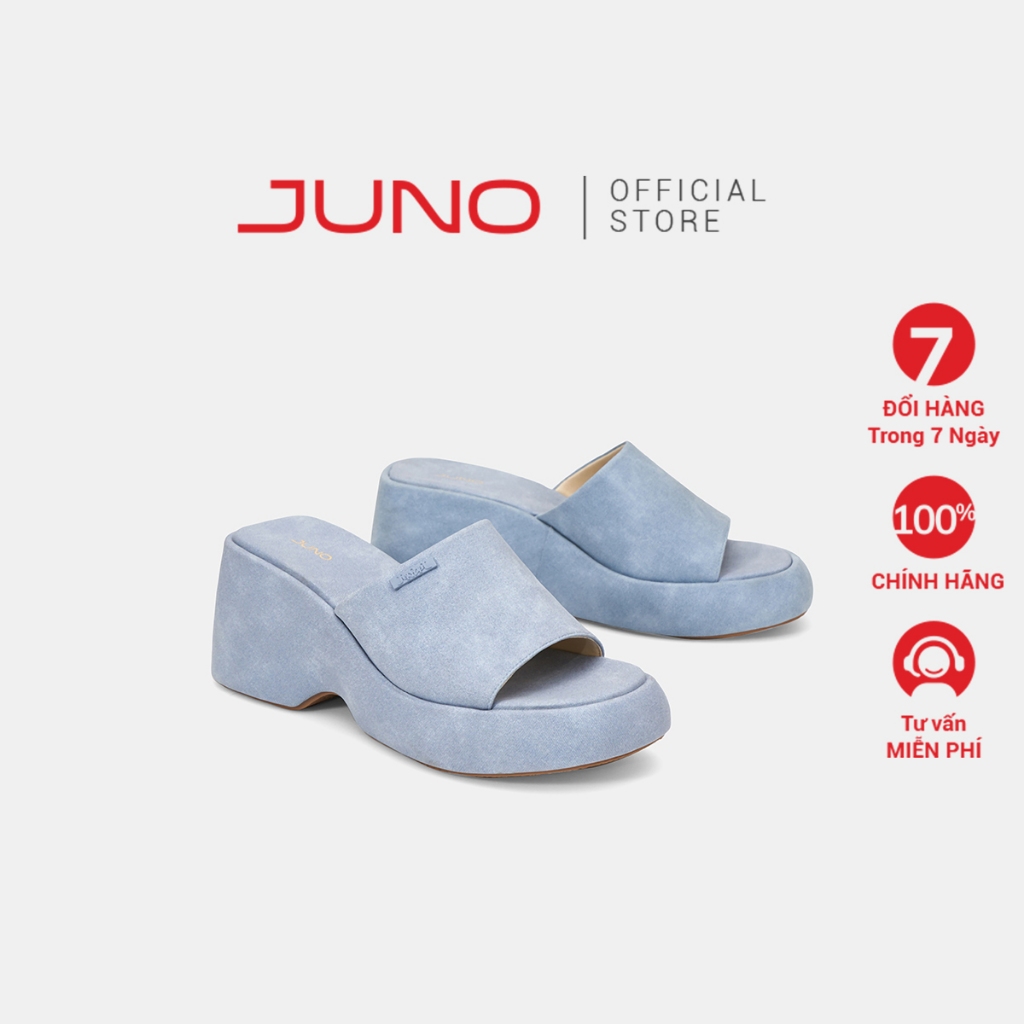 Dép Đế Xuồng 9cm Thời Trang JUNO Quai Ngang Đế Cao SD09115