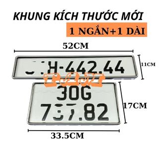 Khung Biển Số Ô Tô Inox 304 Kèm Mica Pat Biển Số Xe Kinh Doanh Vận Tải Màu Vàng và Xe Đăng Kí biển Mới