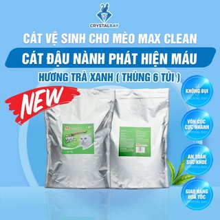  Cát vệ sinh cho mèo Max Clean - Cát Đậu Nành phát hiện máu trong chất thải (Hương Trà Xanh) - Crystal Bay