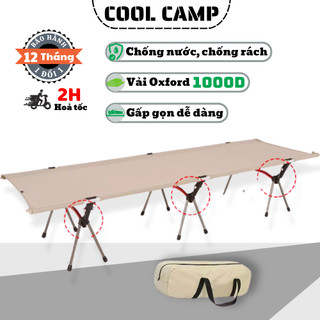 Giường Gấp Gọn Camping Bằng Hợp Kim Nhôm Chắc Chắn, Giường Dã Ngoại Gấp Gọn Vải Oxford Chống Rách