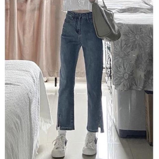 Quần Tean Nữ Ống Đứng Xẻ Gấu, Quần Bò Nữ Ống Đứng Xẻ Gấu Phong Cách Hàn Quốc 2023 KT45