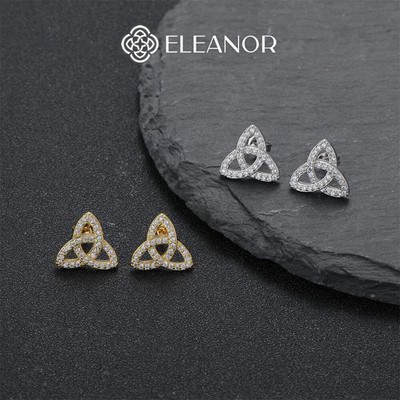 Bông tai nữ chuôi bạc 925 Eleanor Accessories viền tam giác basic phụ kiện trang sức khuyên tai 7121