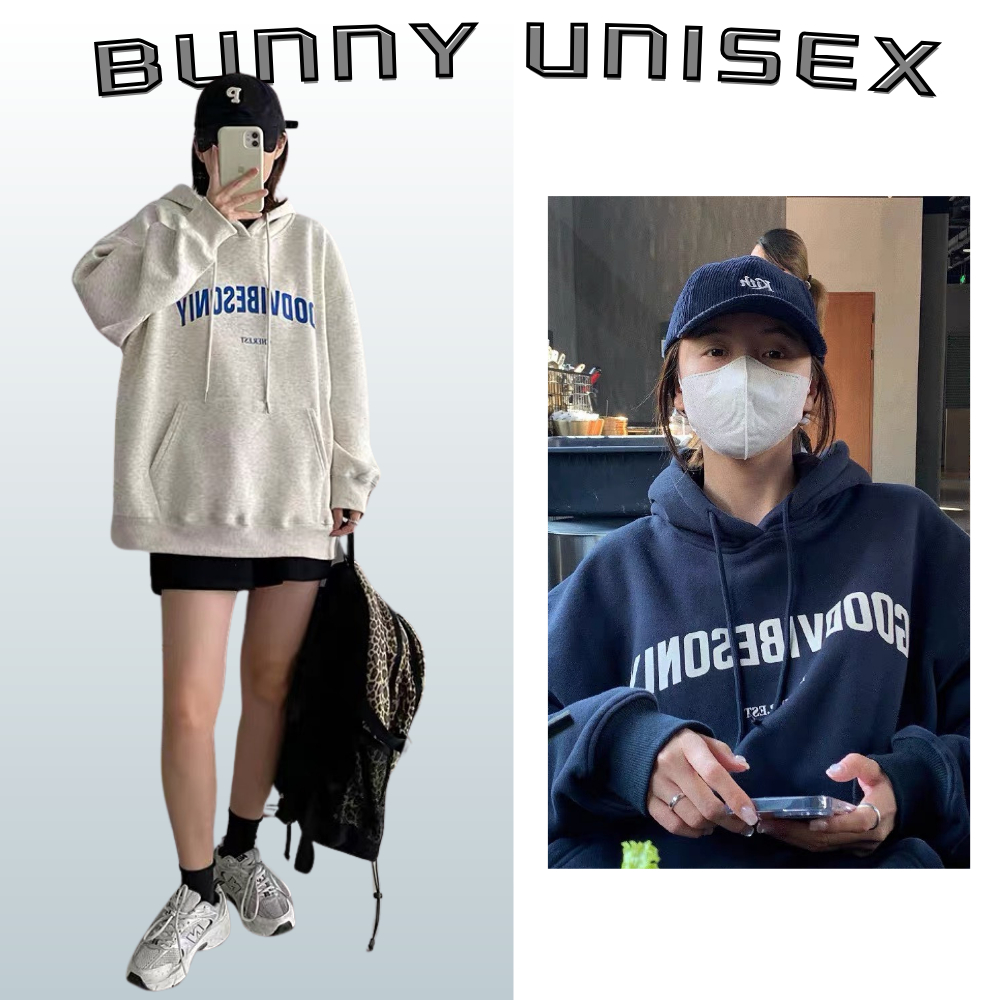 Áo hoodie nam nữ unisex phong cách hàn quốc deliz form rộng có mũ dài tay mặc cặp đôi tặng bạn trai bạn gái Bunny