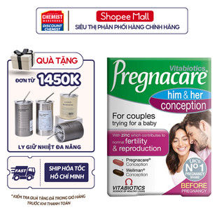 Viên uống tăng khả năng thụ thai Pregnacare Him and Her Conception 60 viên của Anh cho cả vợ và chồng