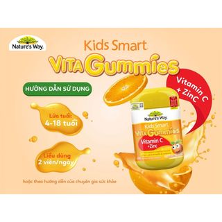 Kẹo dẻo bổ sung kẽm và vitamin c nature’s way kids smart vita gummies vitamin c + zinc 60 viên Healthy Care maxwell