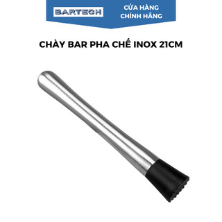Chày Bar Dầm Pha Chế Inox 21cm Đầu Nhựa Cao Cấp - Bartech