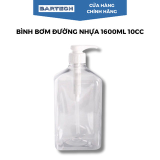 Bình Bơm Đường, Siro 1600ml 10cc Nhựa Cao Cấp Có Vòi Pump Và Vạch Chia Dung Tích - Bartech