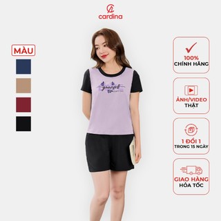 Đồ bộ mặc nhà nữ CARDINA quần đùi áo cộc chất liệu cotton co dãn thoải mái phom dáng trẻ trung năng động 4BCN01