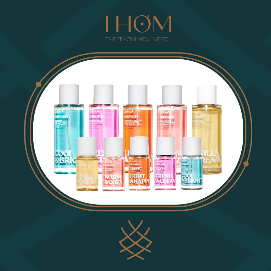 Xịt Thơm Pink Body Mist Warm & Cozy | Fresh & Clean | Beach Flower | Urban Bouquet | Cool & Bright |