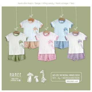 Hrnee - bộ cộc modal deer ngắn tay dành cho bé trai bé gái từ 9m - 4y