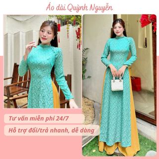  Áo dài áo dài thiết kế gấm thái tuấn áo dài truyền thống cổ cao tay dài đính cúc Áo dài Quỳnh Nguyễn MÃ G26 