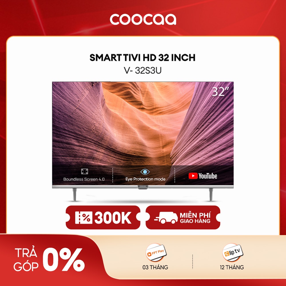 Smart TV HD Coocaa 32 Inch Wifi - Model 32S3U - Miễn phí lắp đặt