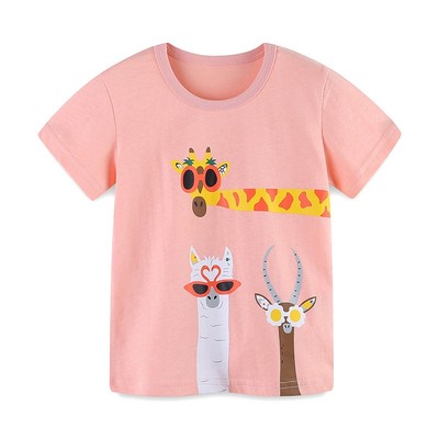 Áo thun bé gái cộc tay SKIDS áo phông cho trẻ em 2 đến 7 tuổi chất cotton