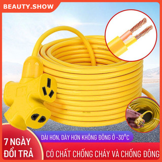 Cuộn Dây Điện Kèm Ổ Cắm 3 Đầu, Phích Cắm Đúc Chịu Lực Cao Đa Năng Tiện Lợi Dài 10m/20m/30m